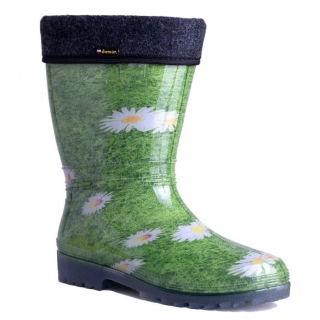 Dámské zateplené holínky DEMAR Rainny Lux Print 0546 A kytka
